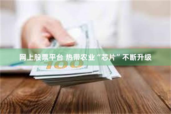 网上股票平台 热带农业“芯片”不断升级