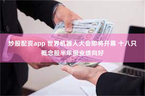 炒股配资app 世界机器人大会即将开幕 十八只概念股半年报业绩向好