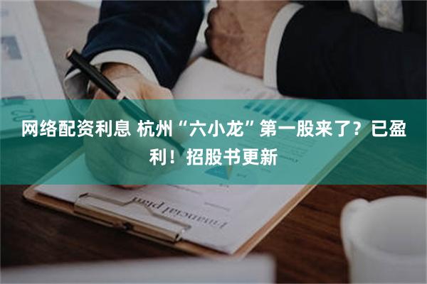 网络配资利息 杭州“六小龙”第一股来了？已盈利！招股书更新