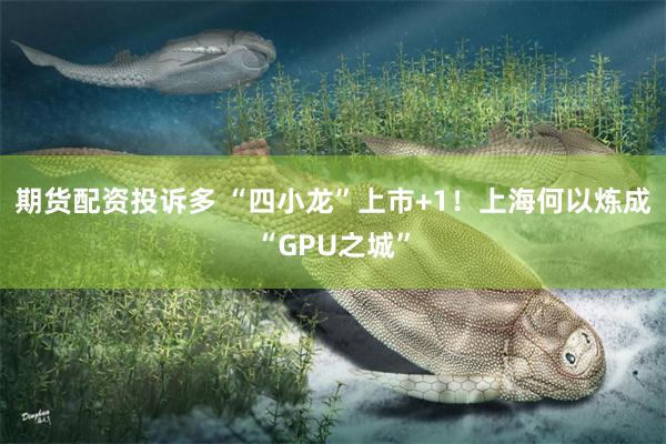 期货配资投诉多 “四小龙”上市+1！上海何以炼成“GPU之城”