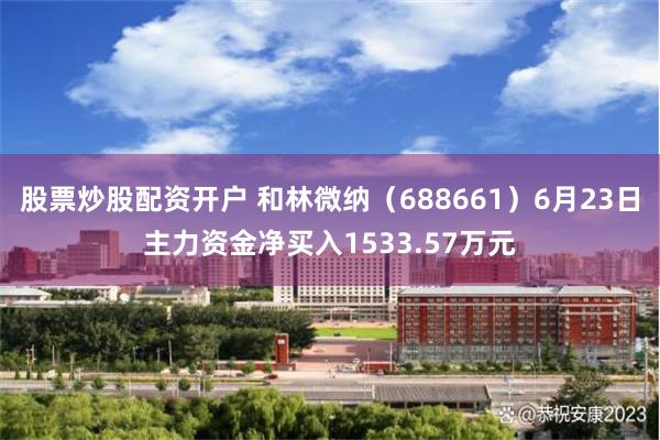 股票炒股配资开户 和林微纳（688661）6月23日主力资金净买入1533.57万元