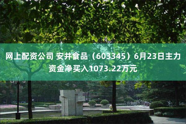 网上配资公司 安井食品（603345）6月23日主力资金净买入1073.22万元