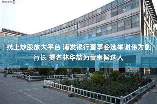 线上炒股放大平台 浦发银行董事会选举谢伟为副行长 提名林华喆为董事候选人