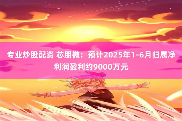 专业炒股配资 芯朋微：预计2025年1-6月归属净利润盈利约9000万元
