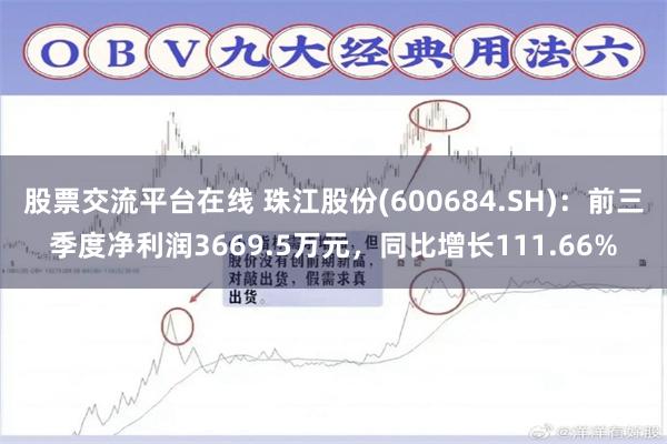 股票交流平台在线 珠江股份(600684.SH)：前三季度净利润3669.5万元，同比增长111.66%