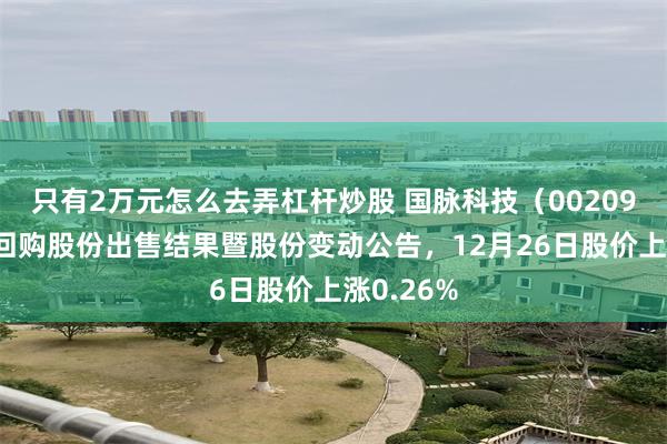只有2万元怎么去弄杠杆炒股 国脉科技（002093）披露回购股份出售结果暨股份变动公告，12月26日股价上涨0.26%