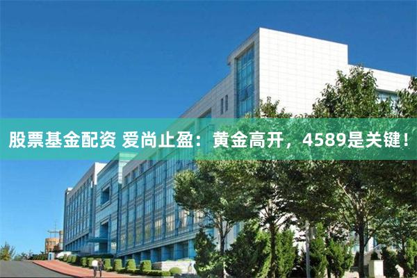 股票基金配资 爱尚止盈：黄金高开，4589是关键！