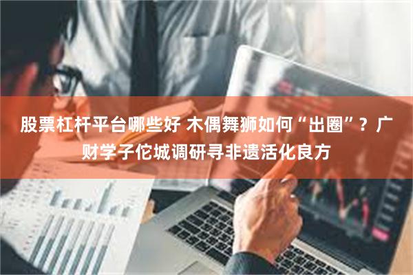 股票杠杆平台哪些好 木偶舞狮如何“出圈”？广财学子佗城调研寻非遗活化良方