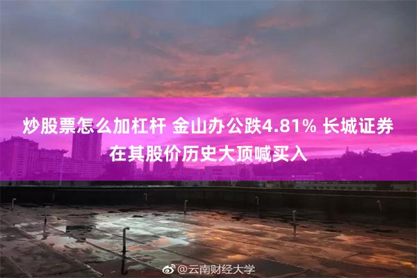 炒股票怎么加杠杆 金山办公跌4.81% 长城证券在其股价历史大顶喊买入