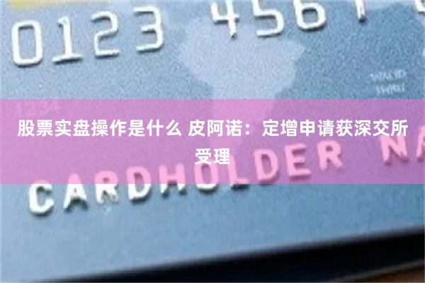 股票实盘操作是什么 皮阿诺：定增申请获深交所受理