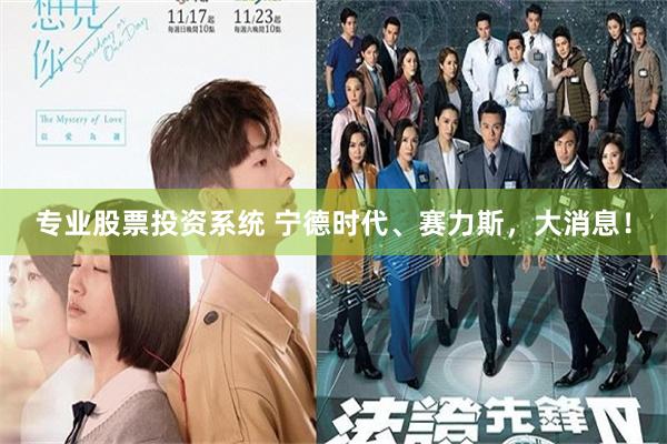 专业股票投资系统 宁德时代、赛力斯，大消息！