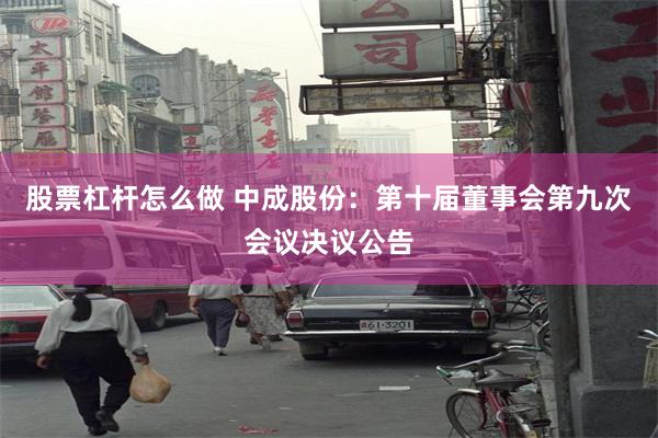 股票杠杆怎么做 中成股份：第十届董事会第九次会议决议公告
